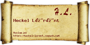 Heckel Lóránt névjegykártya